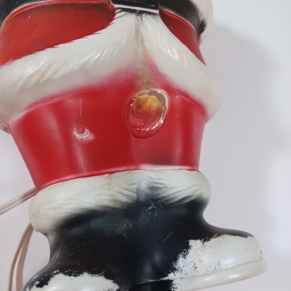 RARE  Lidco 1960's Vintage Blow Mold Santa With Candy Cane 13-1/2" Works Great! - Picture 4 of 9